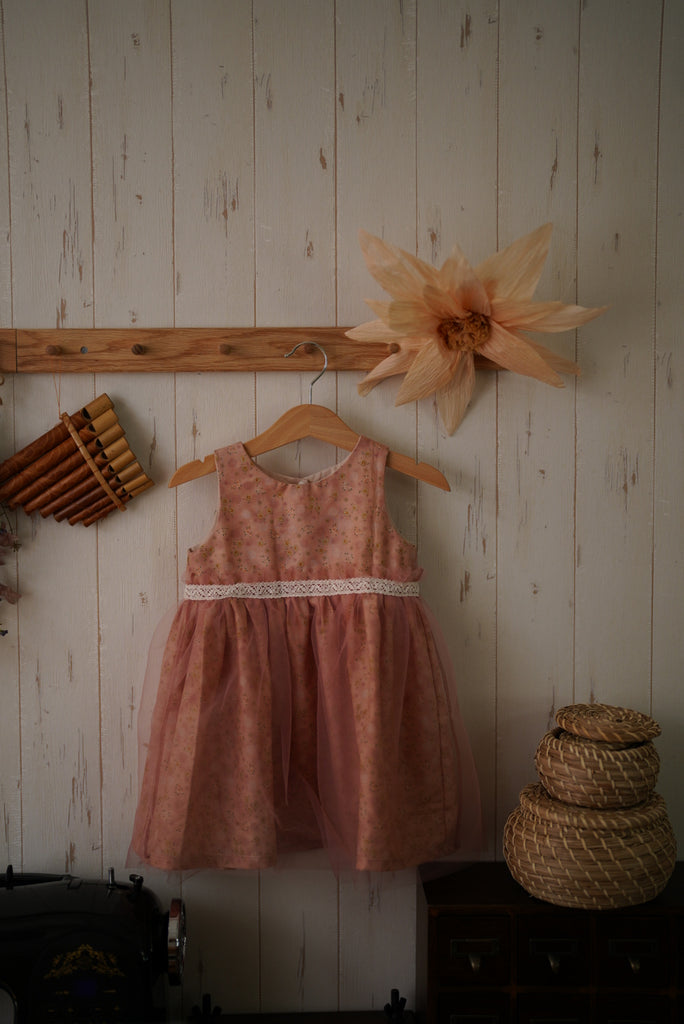 Vintage Ditsy Floral Dress with Tulle Skirt