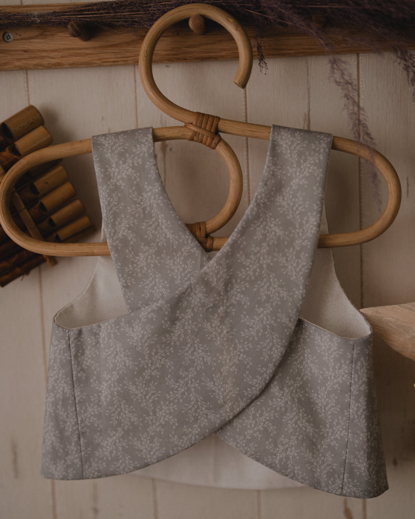 Cool Grey & White Classic Summer Top (Reversible)
