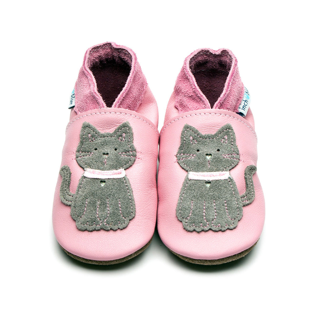 Grey Cat Pink Soft Leather Shoes