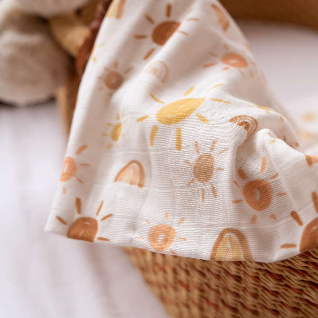 BABY SWADDLE/BLANKET | Earthy Sunshine & Rainbow