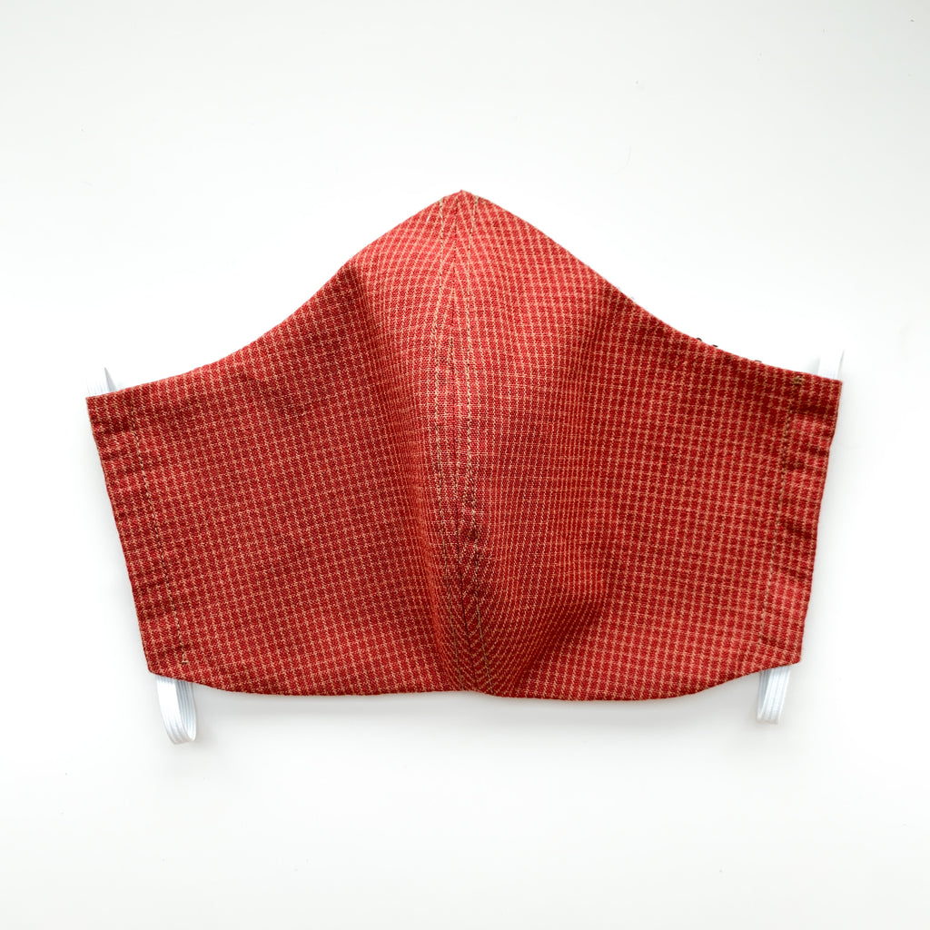 Sustainable Mask for Adult (Men) ~ Maroon Checked