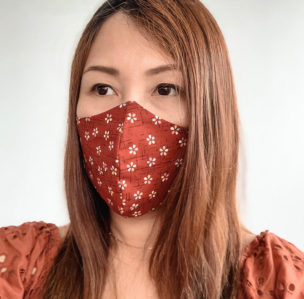 Sustainable Mask for Adult (Ladies) ~ Marigold Floral