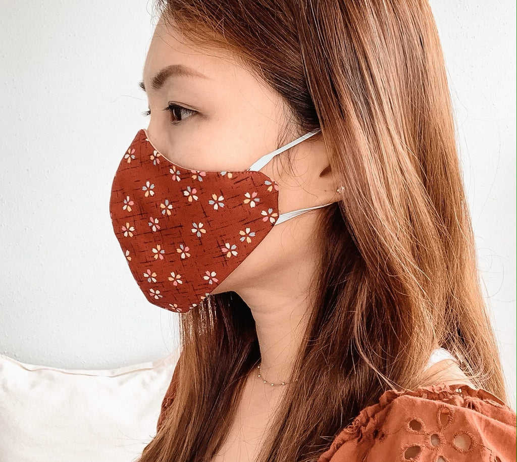 Sustainable Mask for Adult (Ladies) ~ White Floral