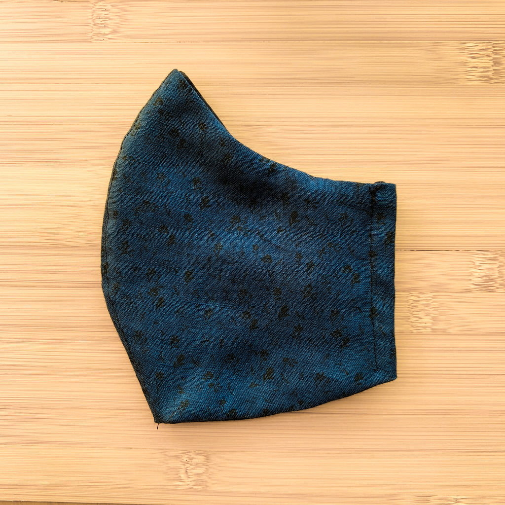 Sustainable Mask for Adult (Men) ~ Navy Black Flowers