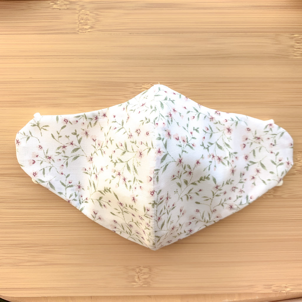 Sustainable Mask for Kids (Girls) ~ White Floral