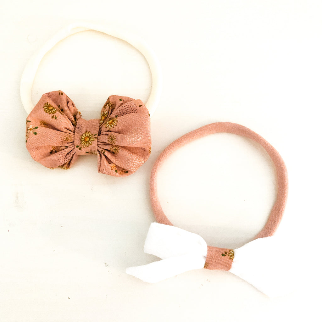 Rosette Soft Headbands Set | Old Rose Floral