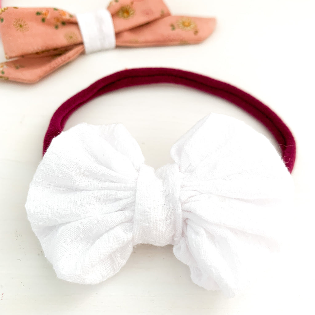 Rosette Soft Headbands Set | Snow