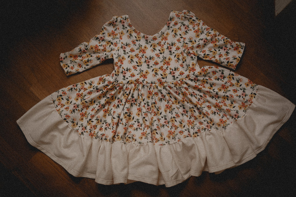 Ruffled Floral Knit Dress
